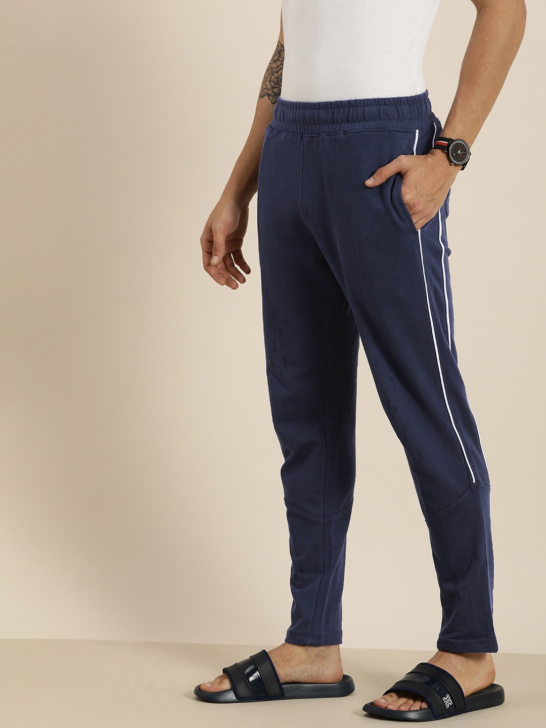 

Invictus Indoor Men Navy Blue Solid Track Pants
