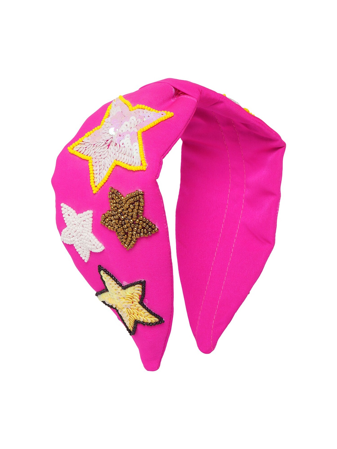 

Bella Moda Women Pink & Yellow Embellished Hairband