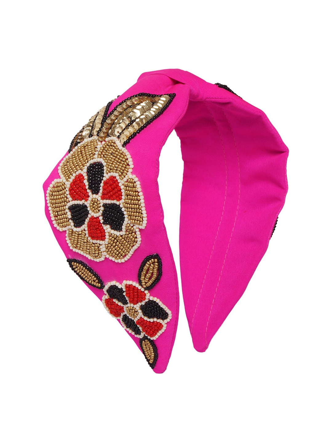 

Bella Moda Women Magenta & Brown Embellished Hairband