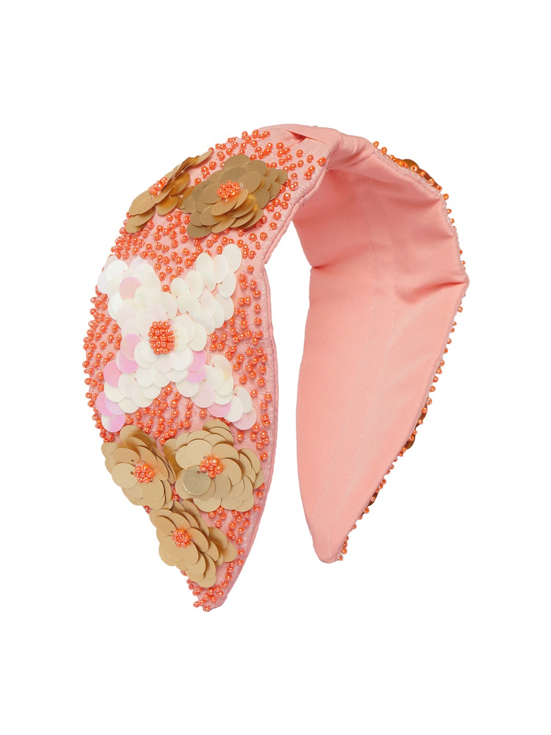 

Bella Moda Women Peach-Coloured & White Embellished Hairband
