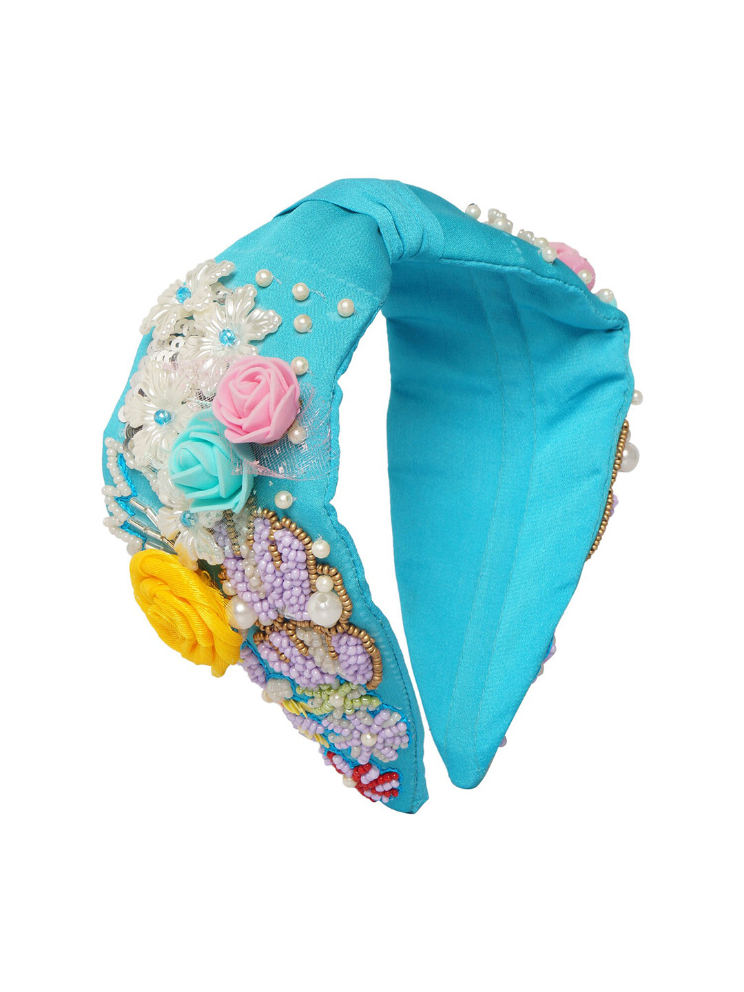 

Bella Moda Women Blue & Yellow Embellished Hairband