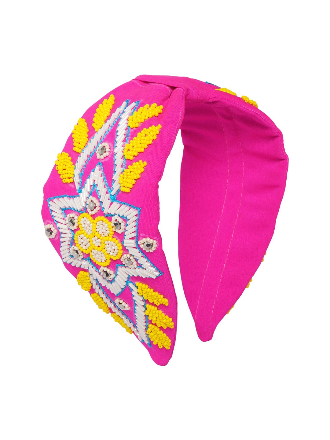 

Bella Moda Women Magenta & Yellow Embellished Hairband