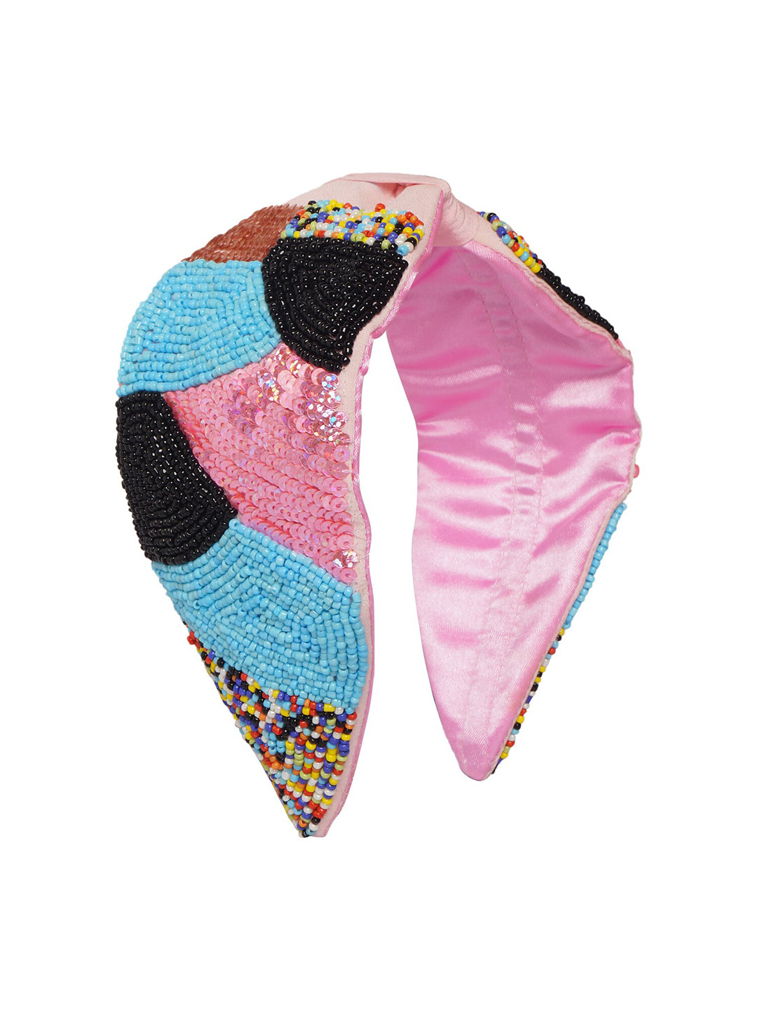 

Bella Moda Women Pink & Black Embellished Hairband