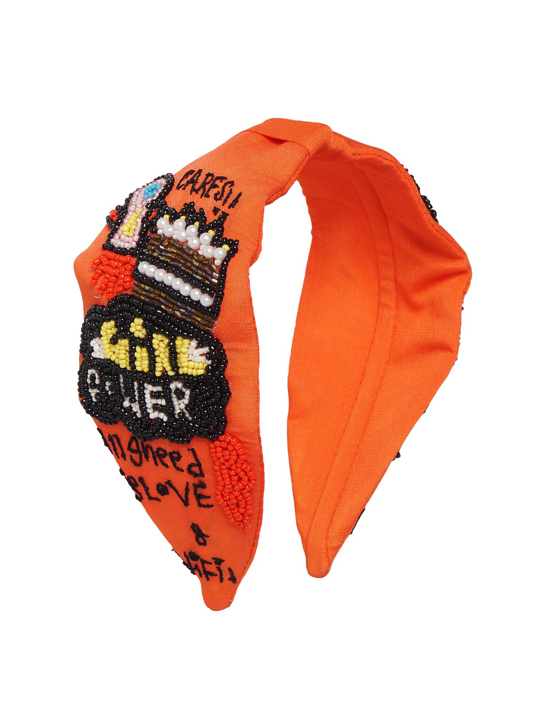 

Bella Moda Women Orange & Black Embellished Hairband