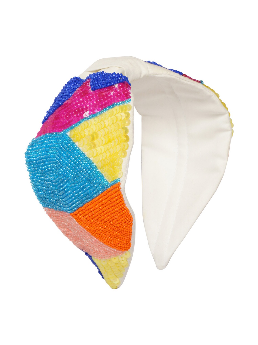 

Bella Moda Women White & Blue Embellished Hairband
