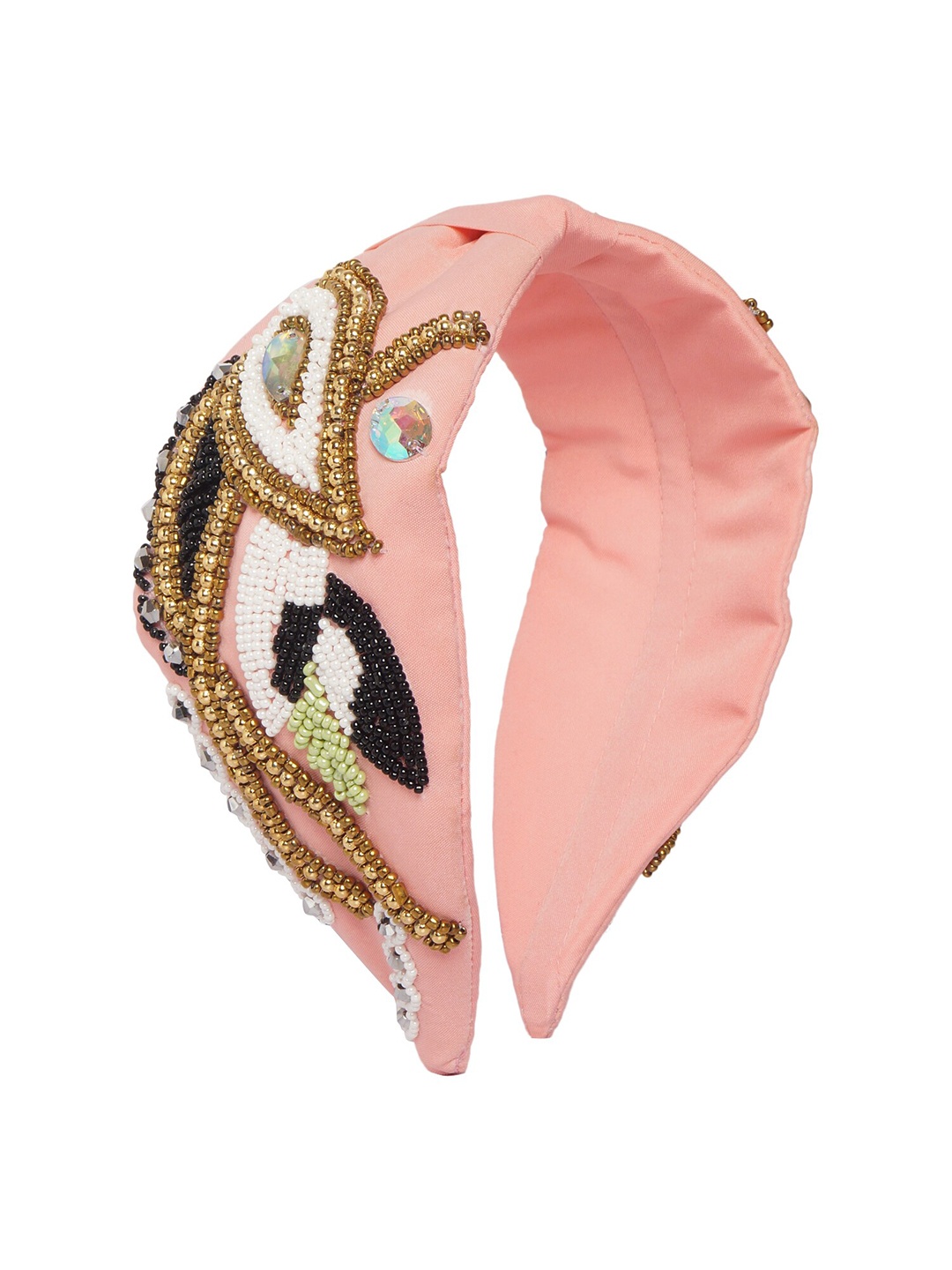 

Bella Moda Women Peach-Coloured & Gold-Toned Embellished Hairband