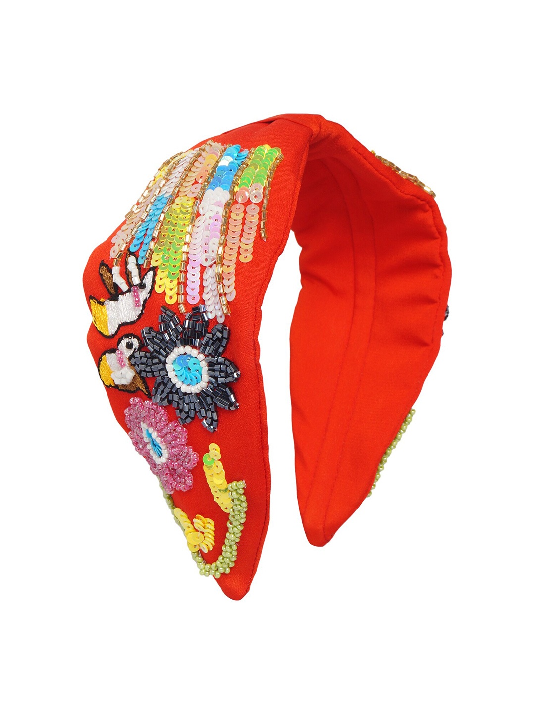 

Bella Moda Women Red & White Embellished Hairband