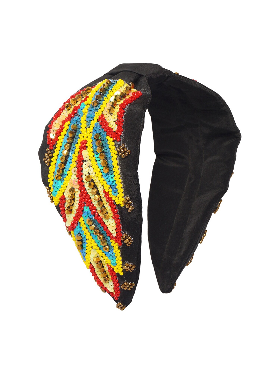 

Bella Moda Women Black & Yellow Embellished Hairband