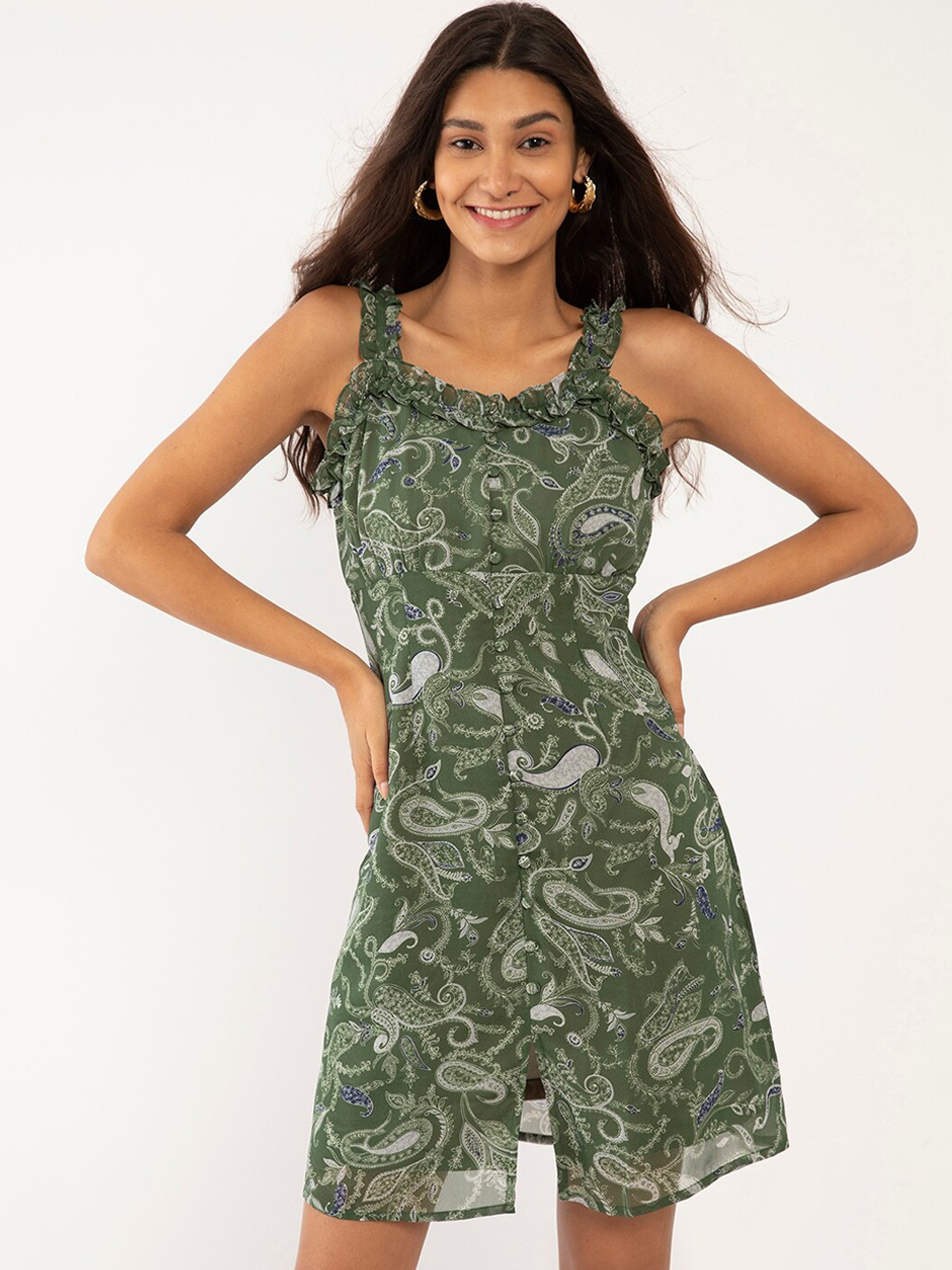 

Zink London Green A-Line Dress