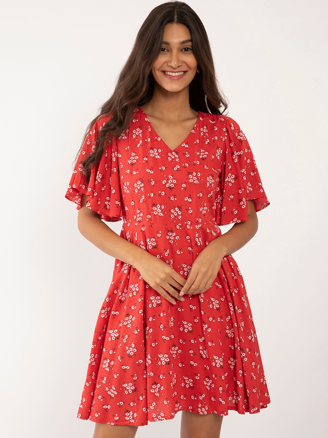 

Zink London Red Floral Dress