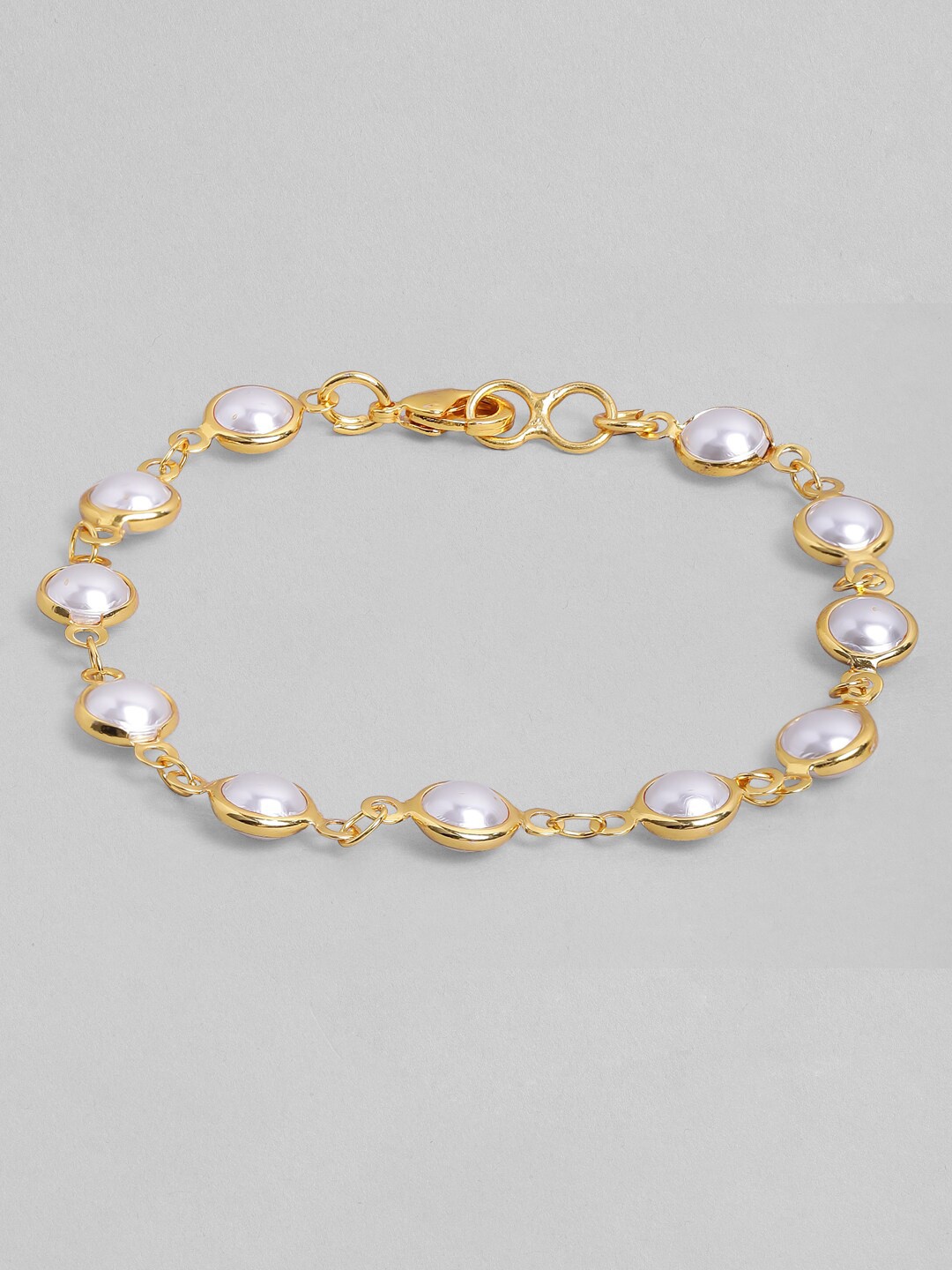 

Rubans Women 24K Gold-Toned Handcrafted Pearl Studded Charm Bracelet