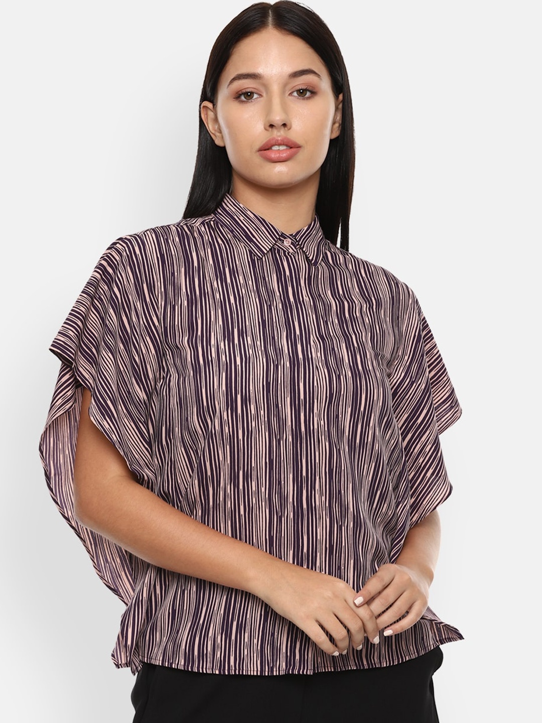 

Van Heusen Woman Pink Printed Shirt Style Top
