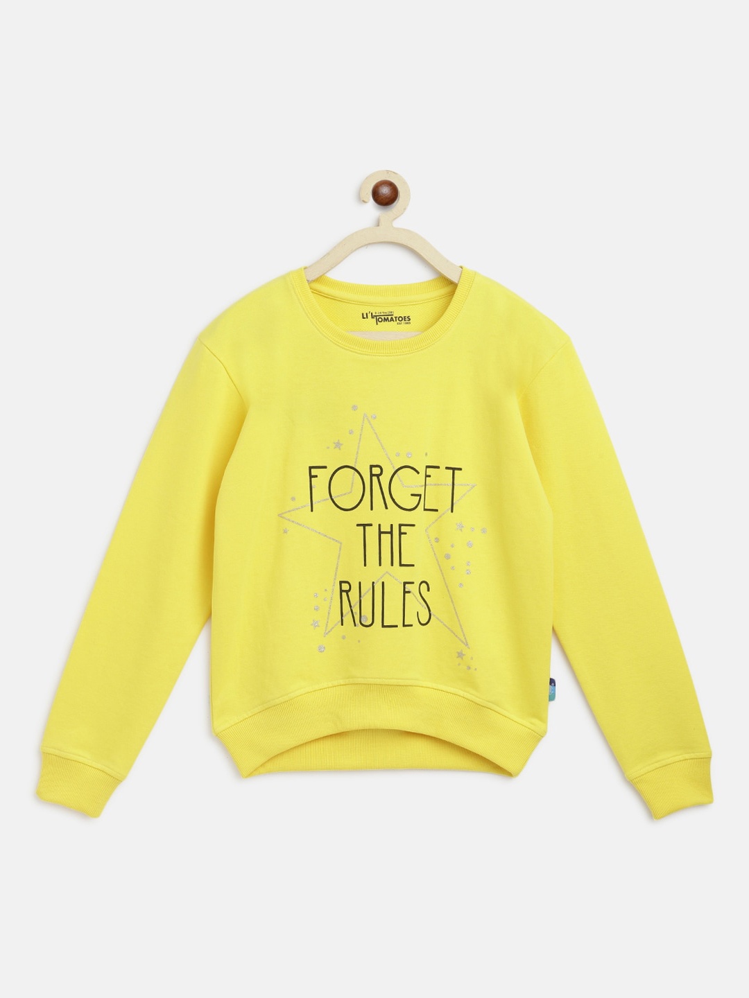 

Lil Tomatoes Girls Yellow Printed Sweatshirt