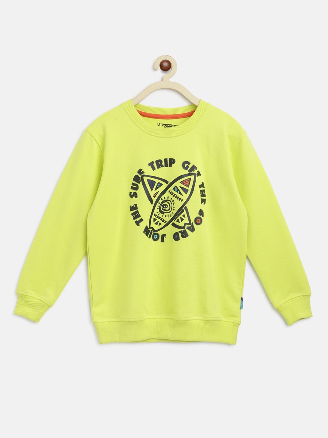 

Lil Tomatoes Boys Lime Green Printed Sweatshirt