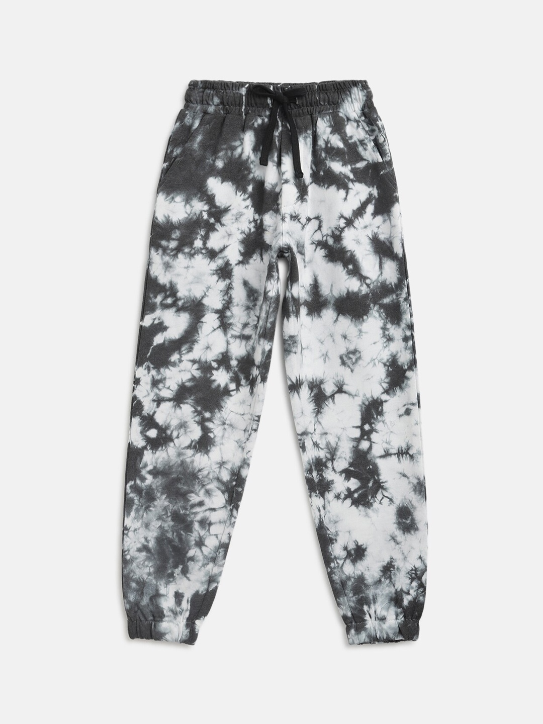 

Lil Tomatoes Boys White & Grey Tie & Dye Pure Cotton Joggers