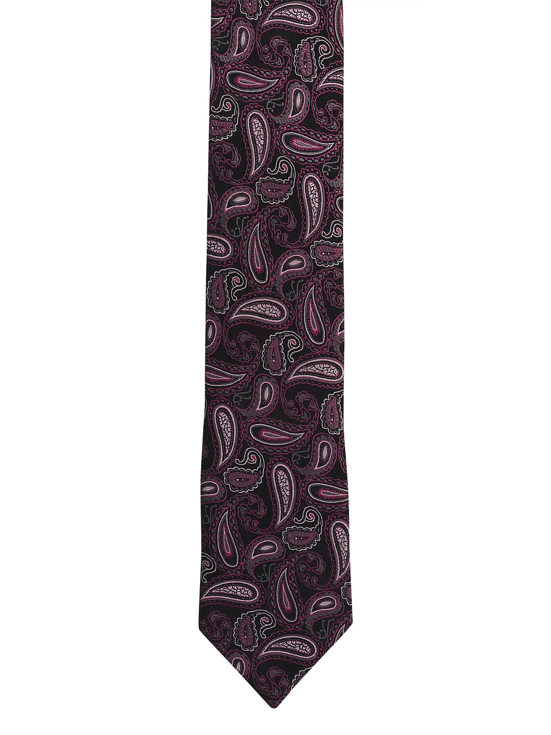 

Alvaro Castagnino Men Purple & Black Woven Design Broad Tie