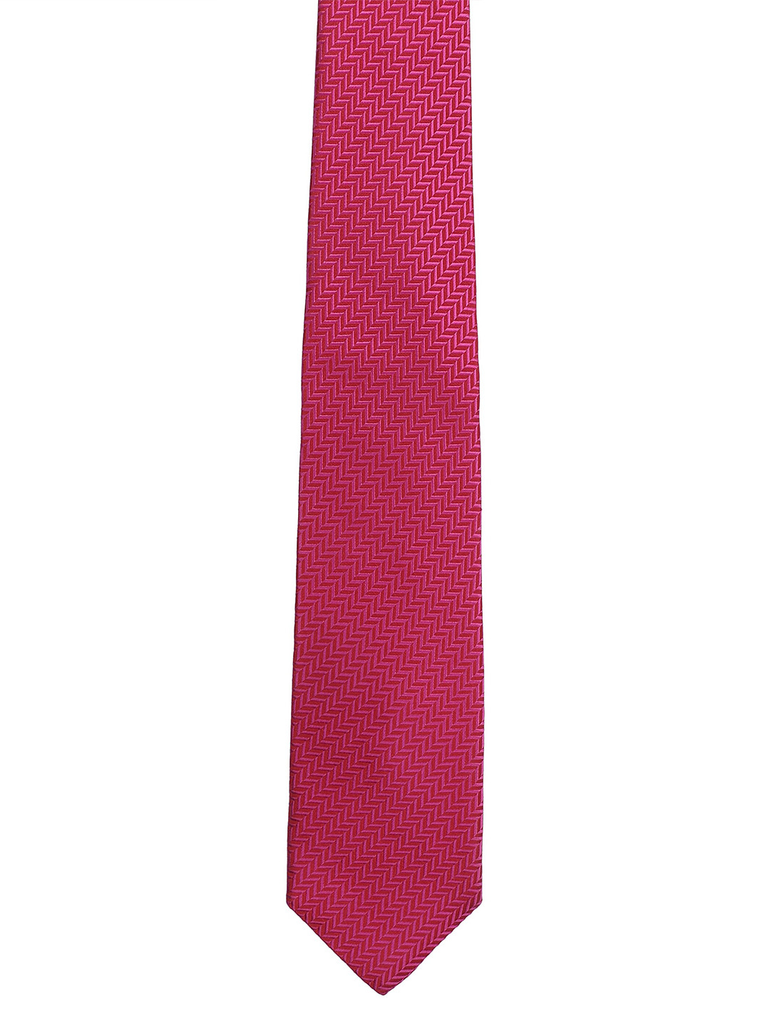 

Alvaro Castagnino Men Pink & Red Woven Design Silk Broad Tie