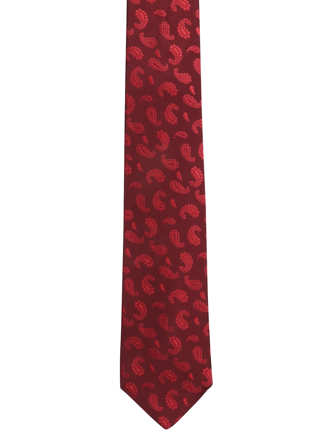

Alvaro Castagnino Men Maroon Woven Design Broad Tie