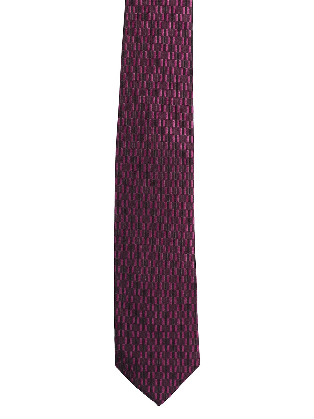 

Alvaro Castagnino Men Purple & Black Woven Design Broad Tie