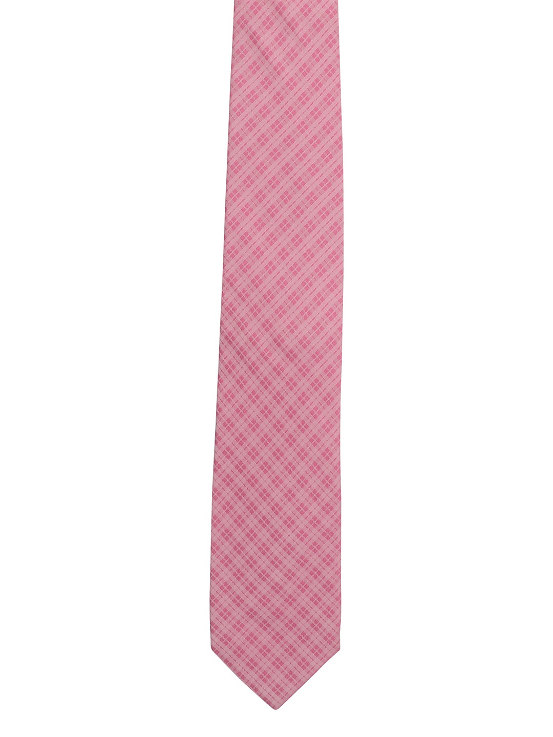 

Alvaro Castagnino Men Pink & Cream-Coloured Checked Broad Tie