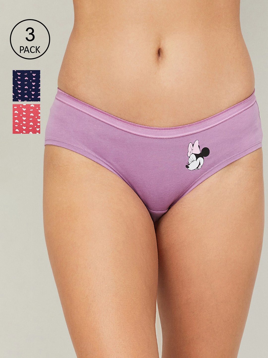 

Ginger by Lifestyle Women Pack Of 3 Assorted Cotton Hipster Briefs