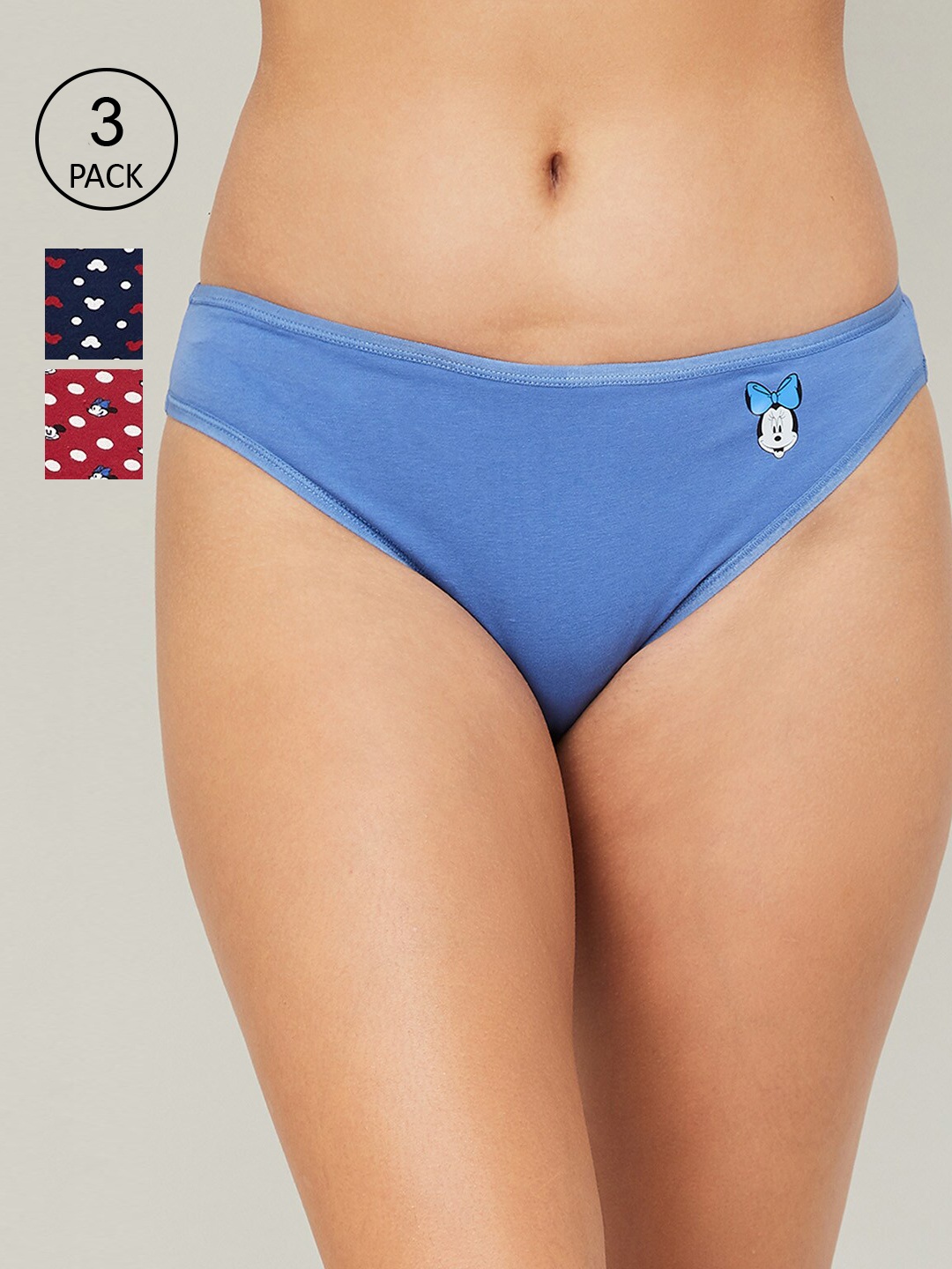 

Ginger by Lifestyle Women Pack Of 3 Assorted Cotton Hipster Briefs