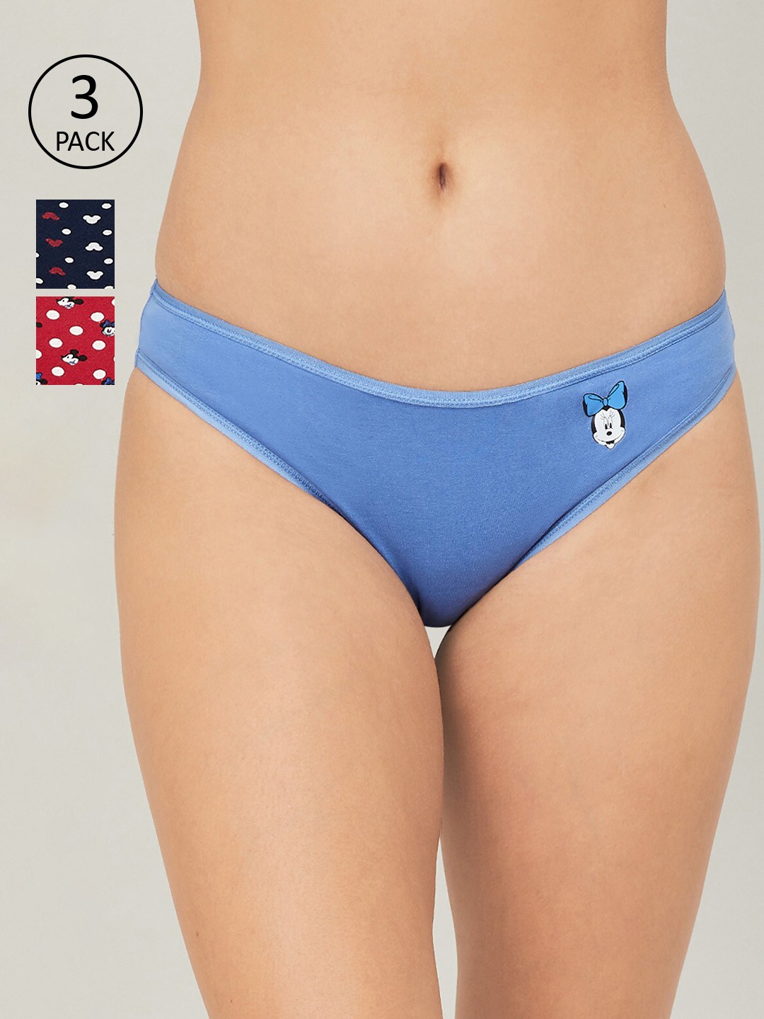 

Ginger by Lifestyle Women Pack of 3 Assorted Bikini Briefs, Blue