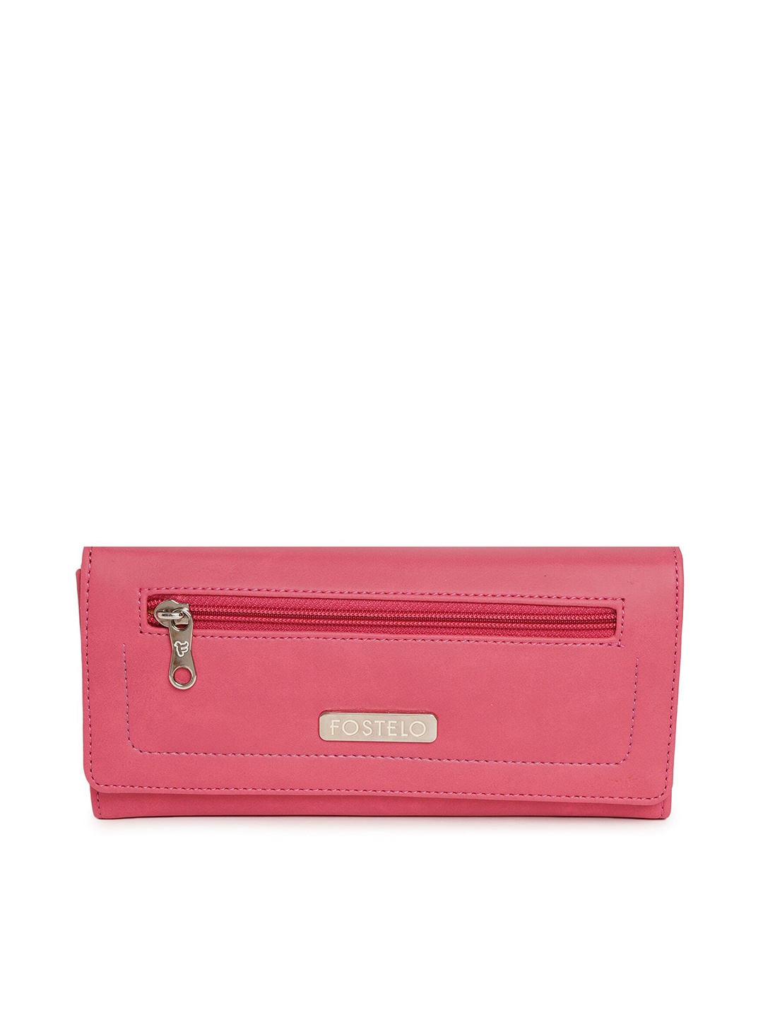 

Fostelo Pink & Pink Foldover Clutch