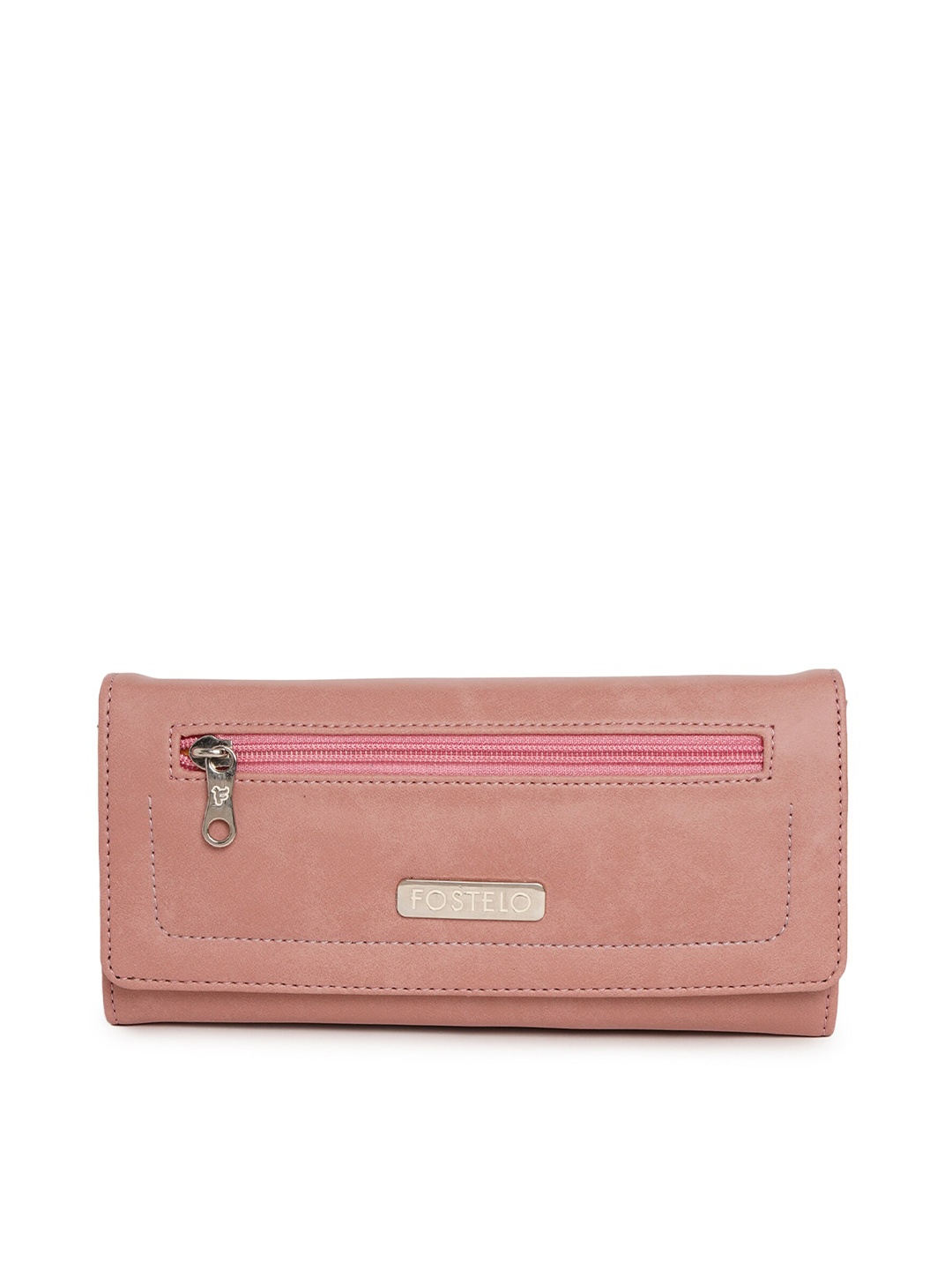 

Fostelo Pink & Pink Foldover Clutch