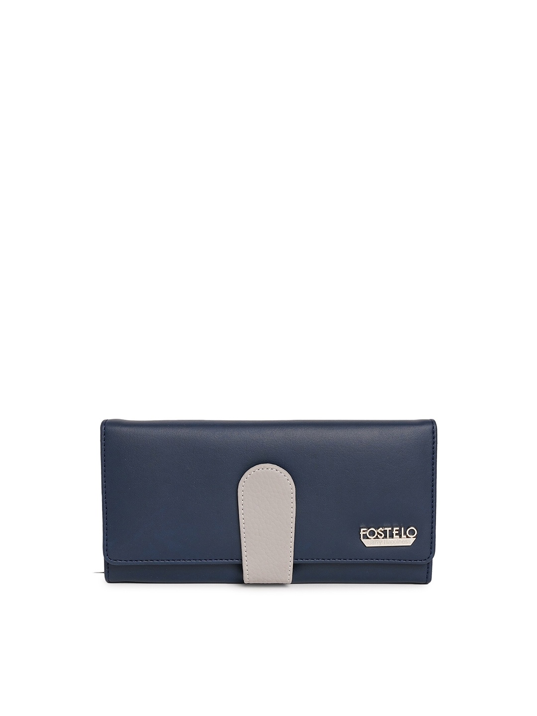 

Fostelo Blue & Blue Foldover Clutch