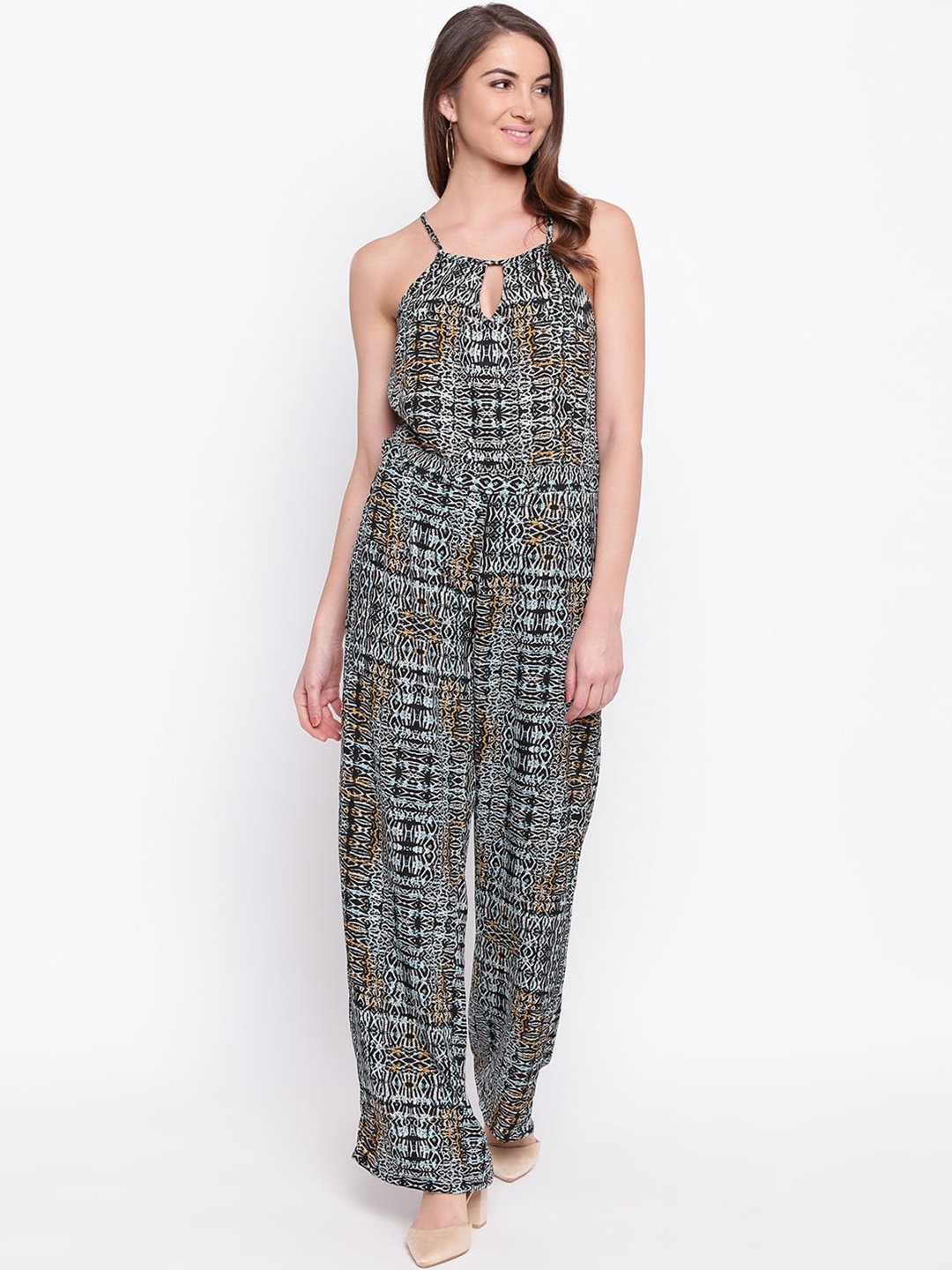 

Mayra Women Black & White Printed Jumpsuit