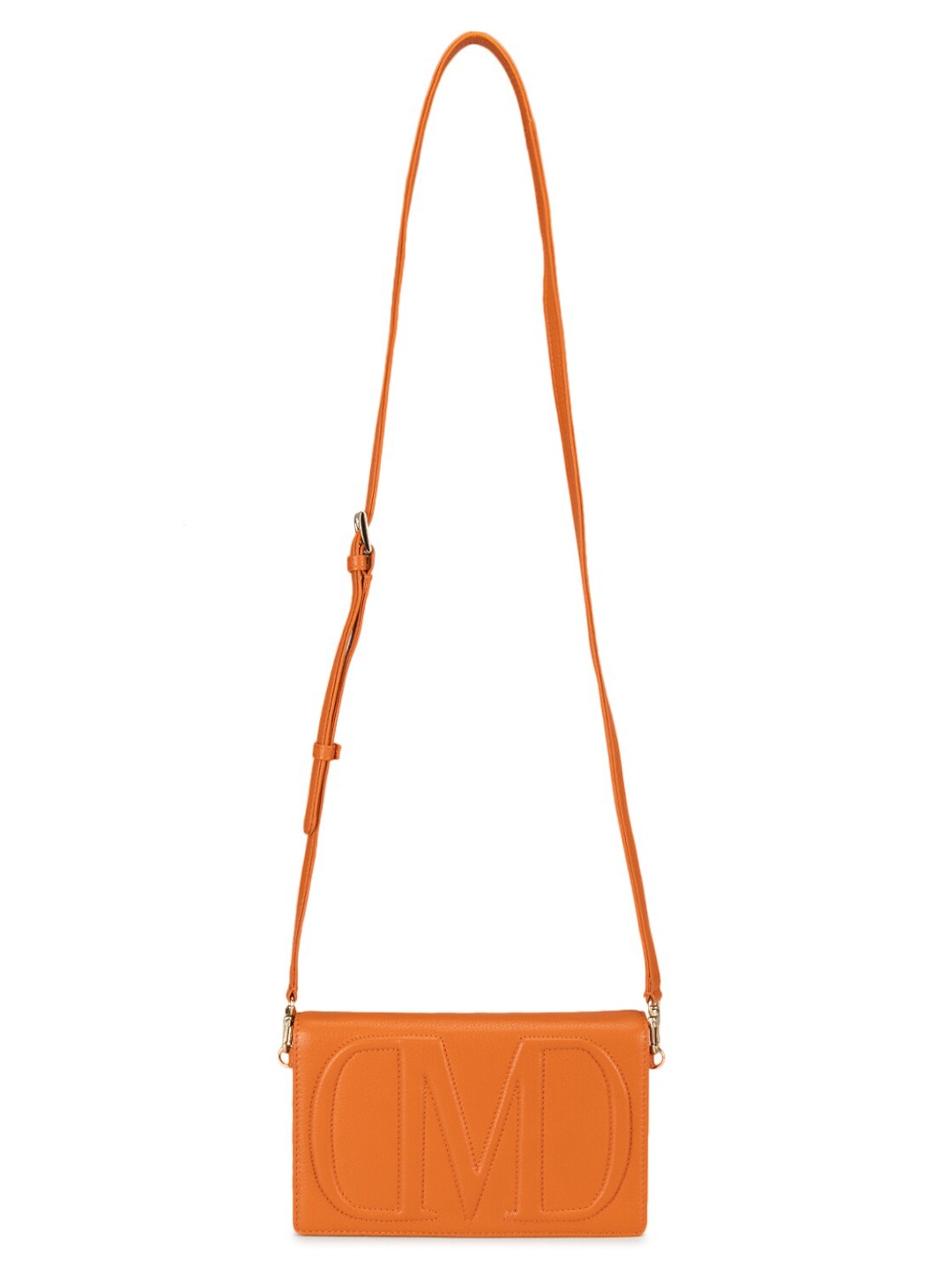 

Da Milano Women Orange Textured Purse With Sling Strap