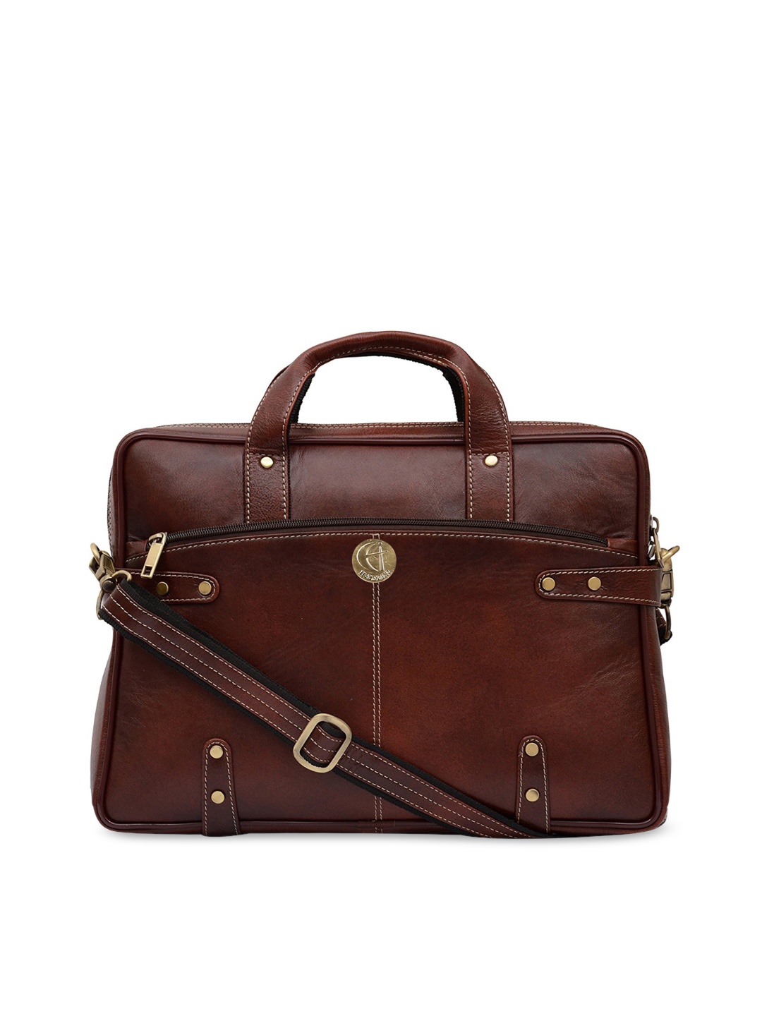 

HiLEDER Unisex Pure Leather Laptop Bag, Brown