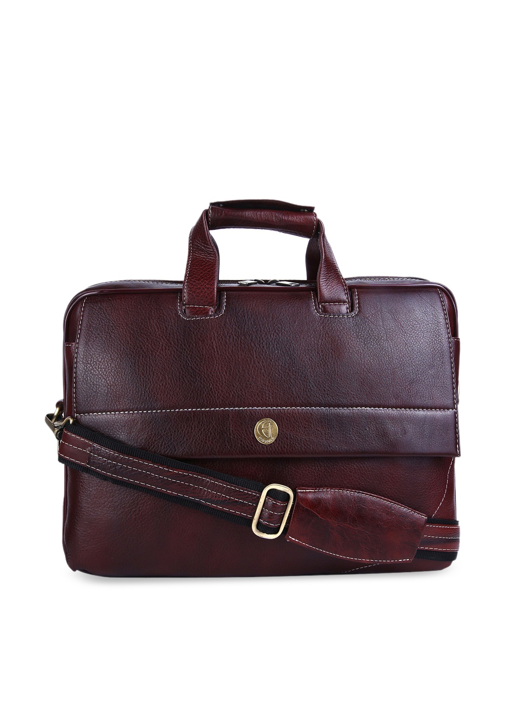 

HiLEDER Unisex Pure Leather 15.5 Inch Laptop Bag, Brown