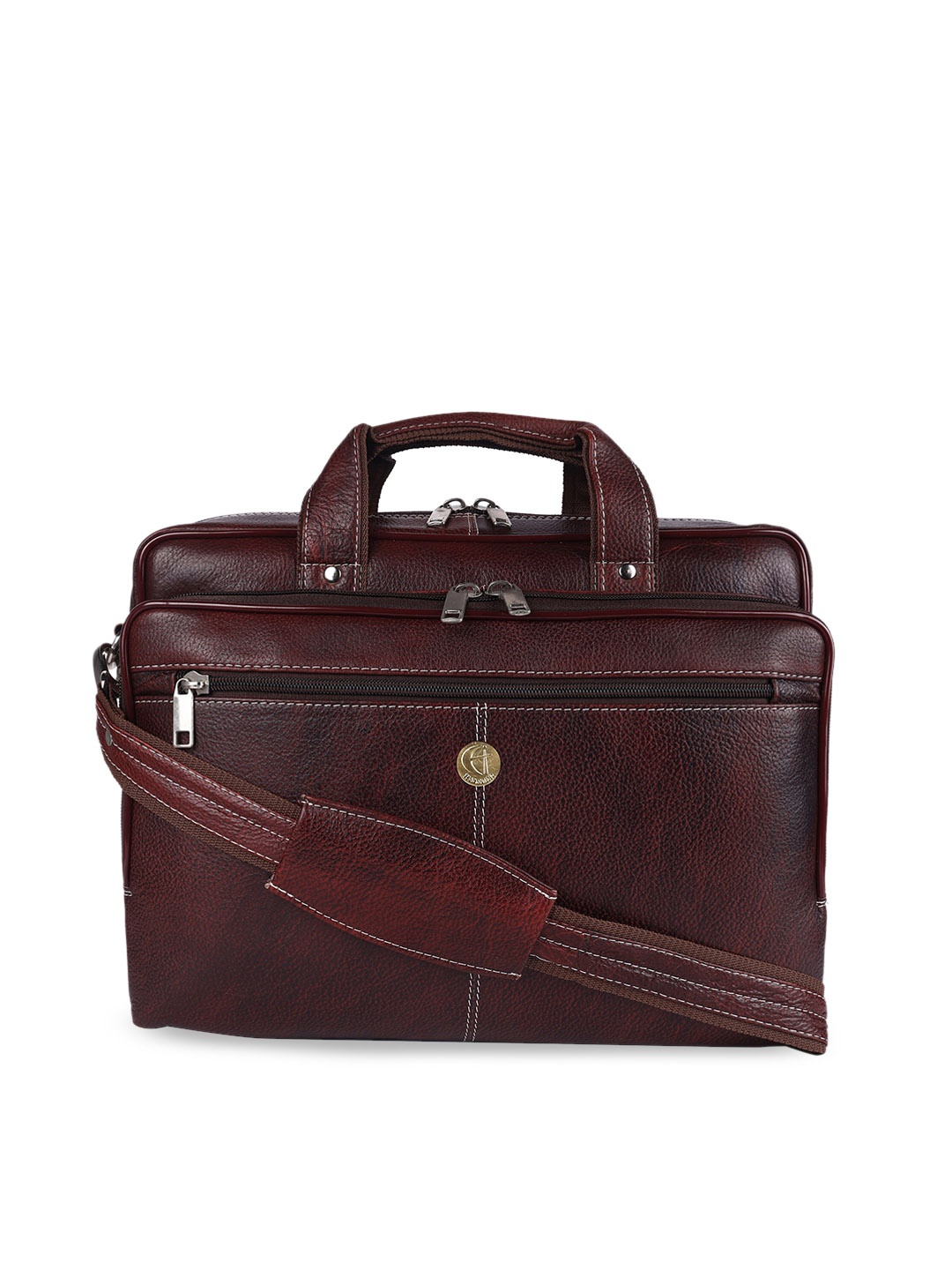 

HiLEDER Unisex Brown Leather 15 inch Laptop Bag