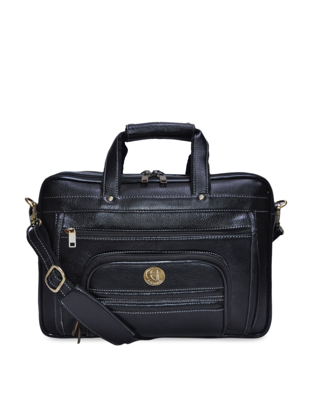 

HiLEDER Unisex Pure Leather 15 Inch Laptop Bag, Black