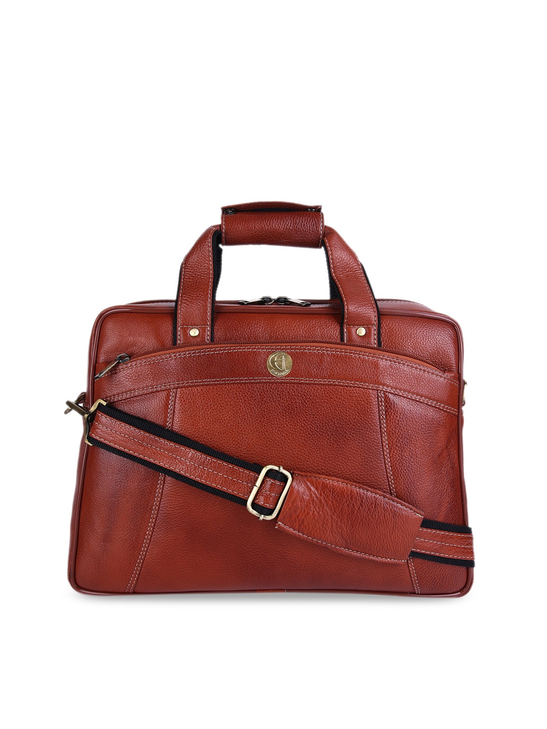 

HiLEDER Unisex Tan Leather Laptop Bag