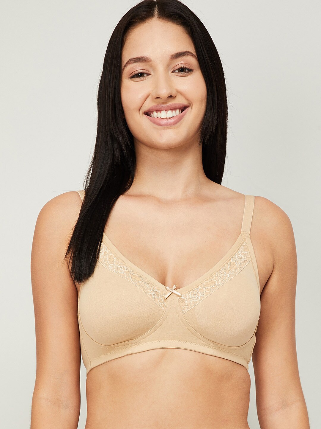 

Ginger by Lifestyle Beige Solid Cotton Beginners Bra