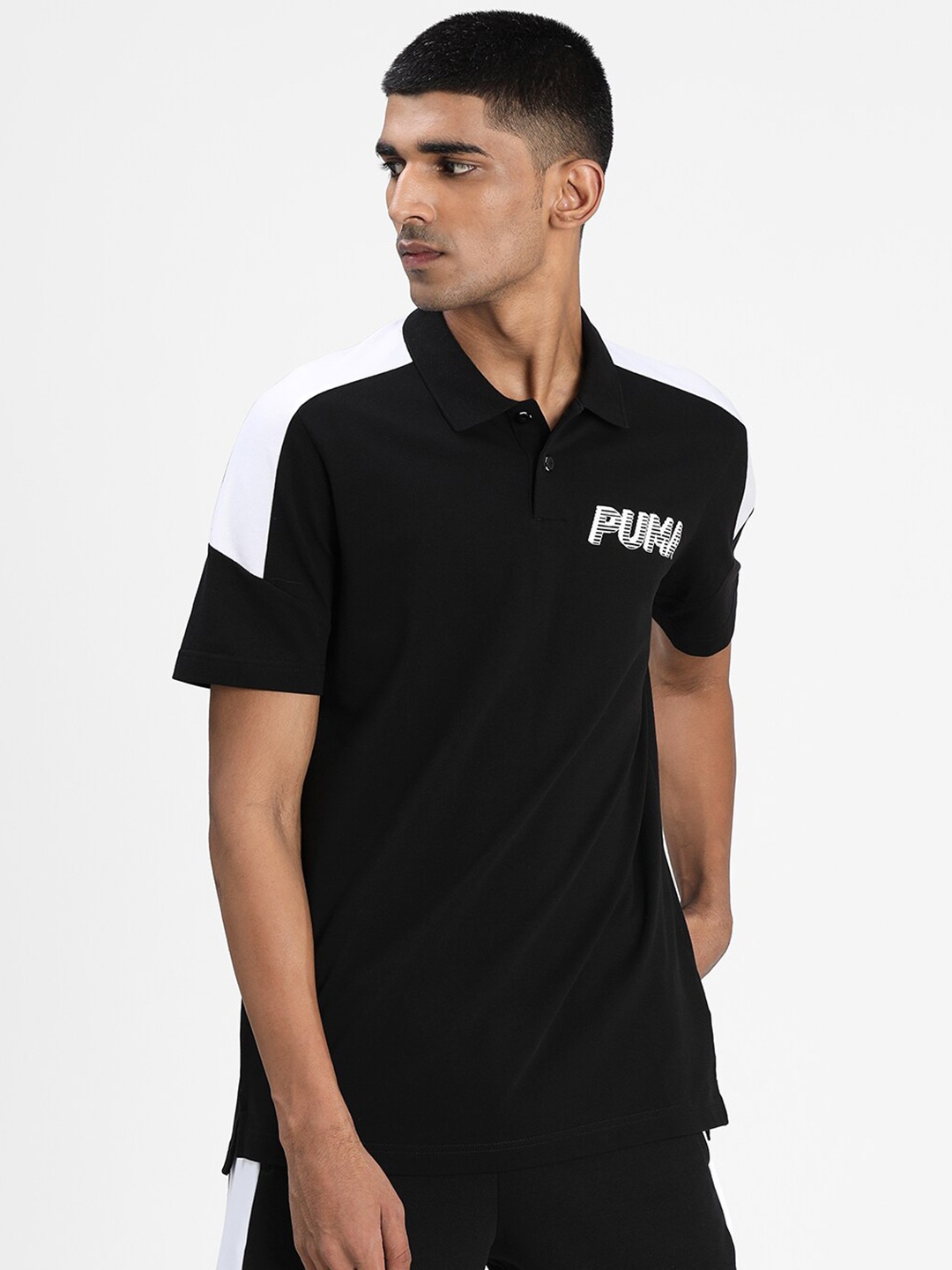 

Puma Men Black & White Modern Sports Polo T-Shirt