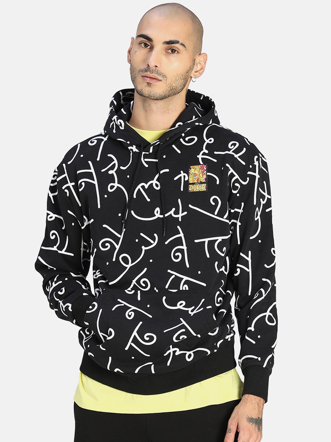 

Puma x BRITTO Unisex Black & White Abstract Printed AOP Loose Hoodie Sweatshirt