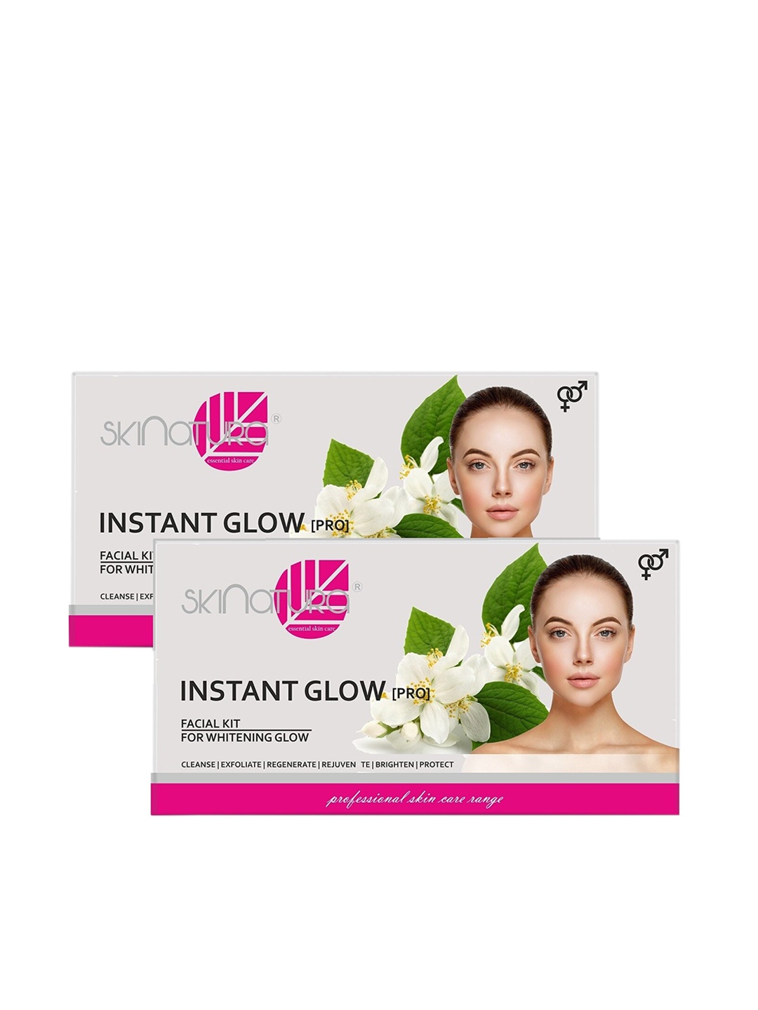 

Skinatura Set of 2 Instant Glow (Pro) Facial Kit For Whitening Glow Skin, White