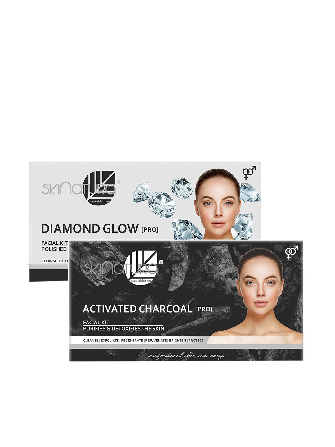 

Skinatura Set of 2 Diamond Glow + Activated Charcoal Facial Kit, White