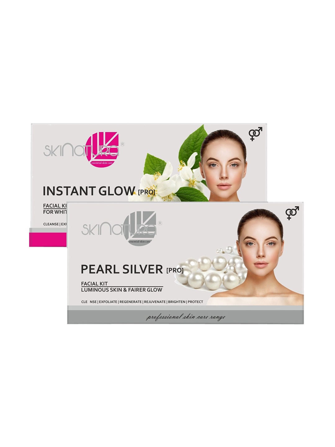 

Skinatura Set of 2 Instant Glow (Whitening Glow) + Pearl Silver Facial Kit, White