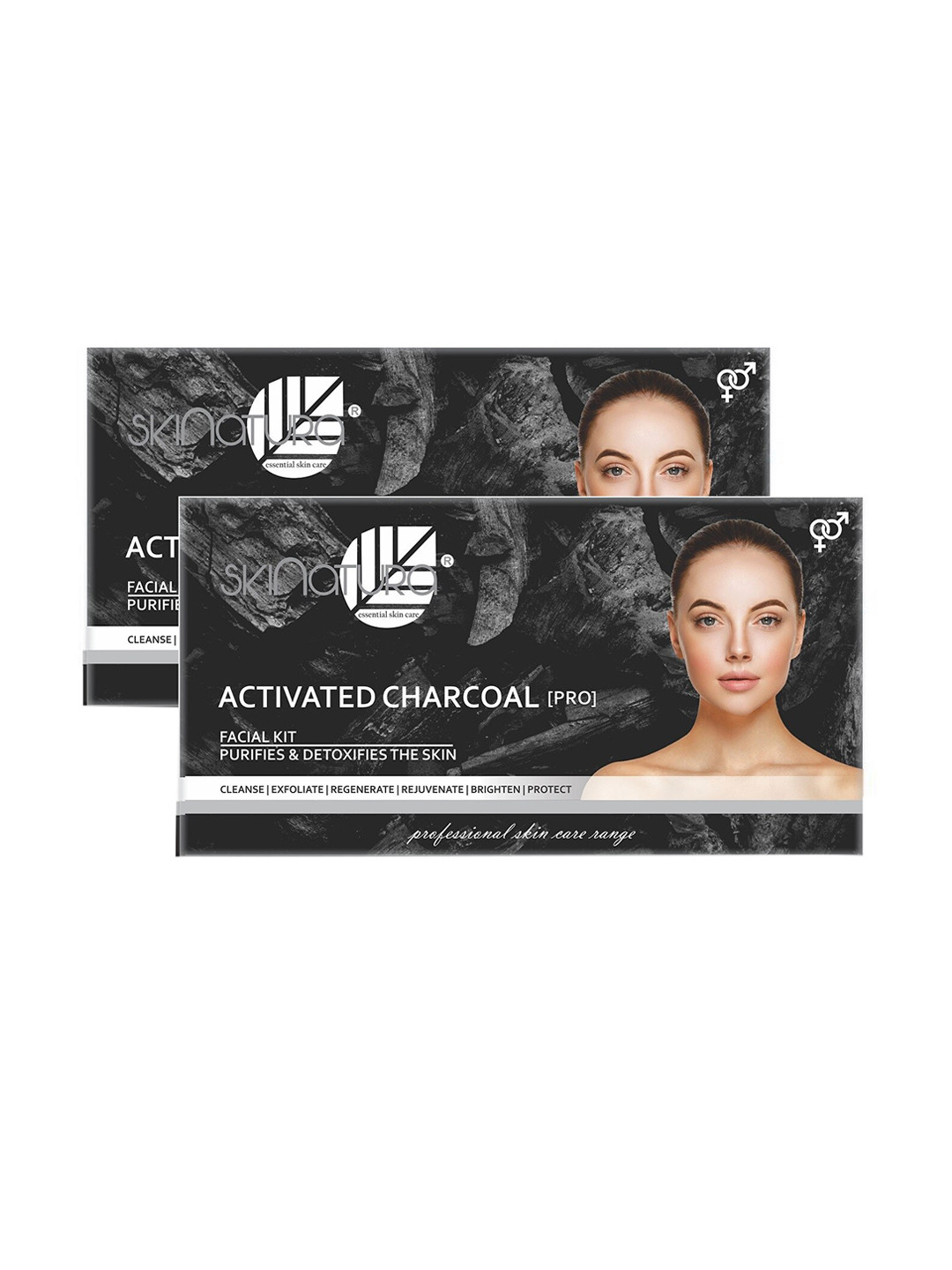 

Skinatura Set of 2 Activated Charcoal (Pro) Facial Kit, White