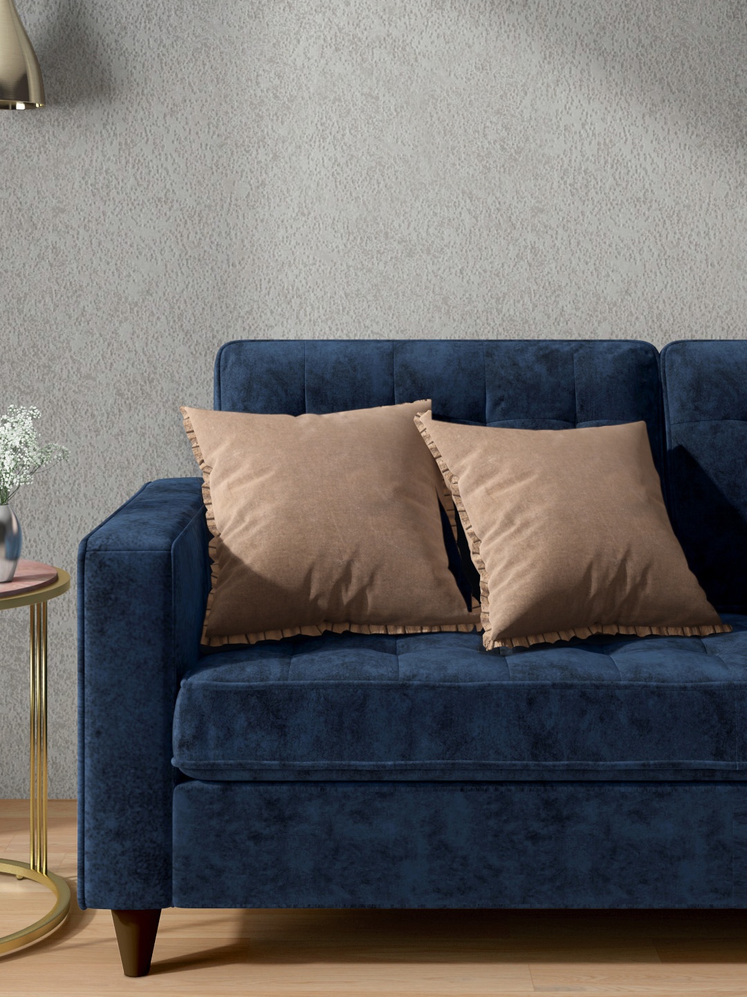 

Aura Taupe Set of 2 Cotton Square Cushion Covers