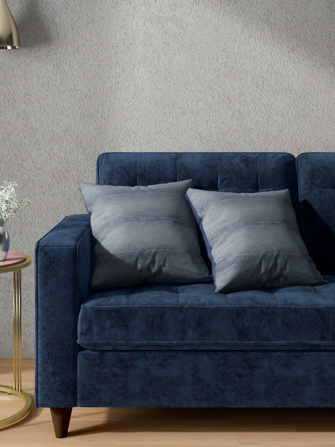 

Aura Set of 2 Blue Washed 150 GSM Cotton Square Cushion Covers