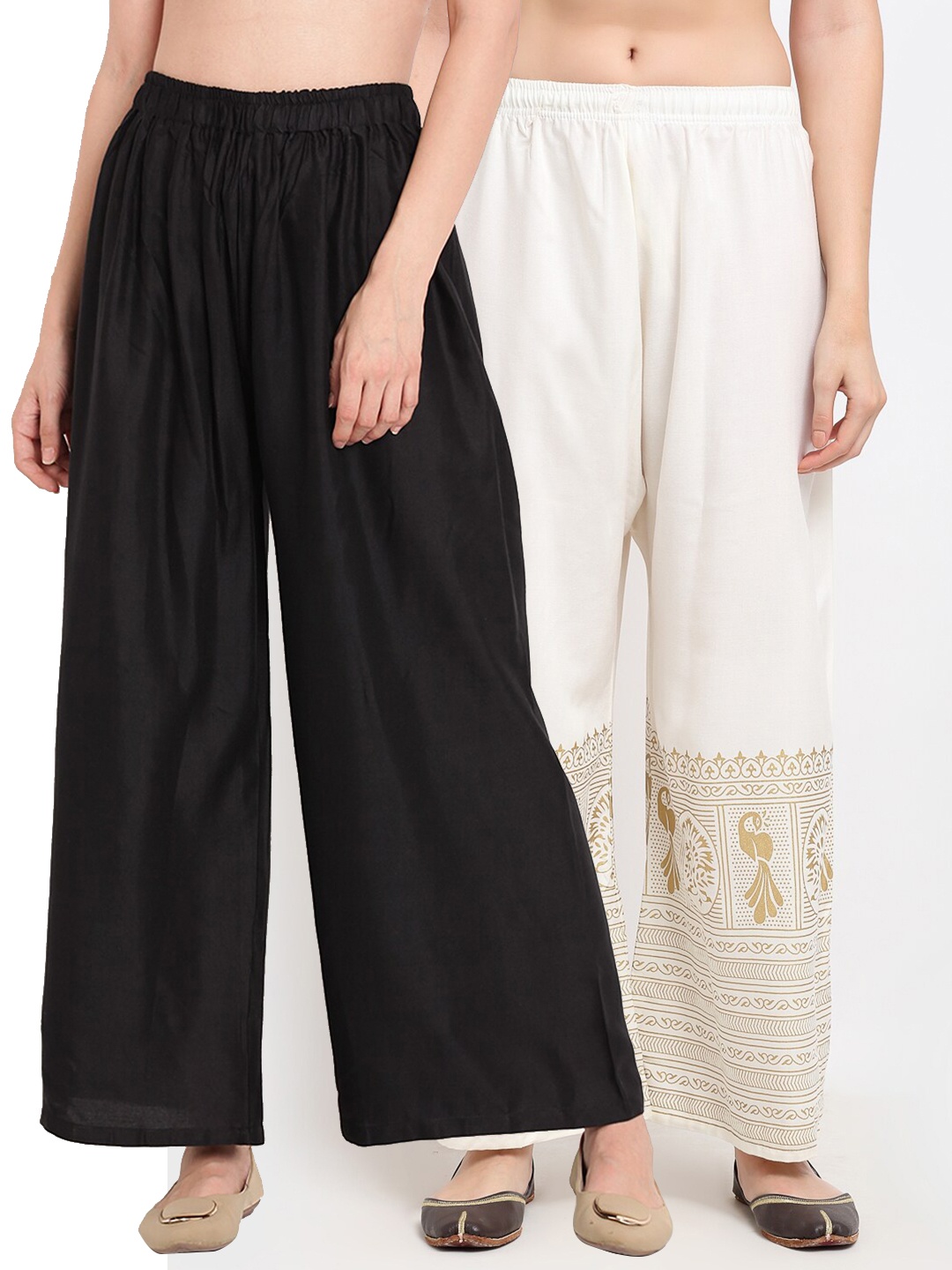 

TAG 7 Women Black & White Set of 2 Palazzos