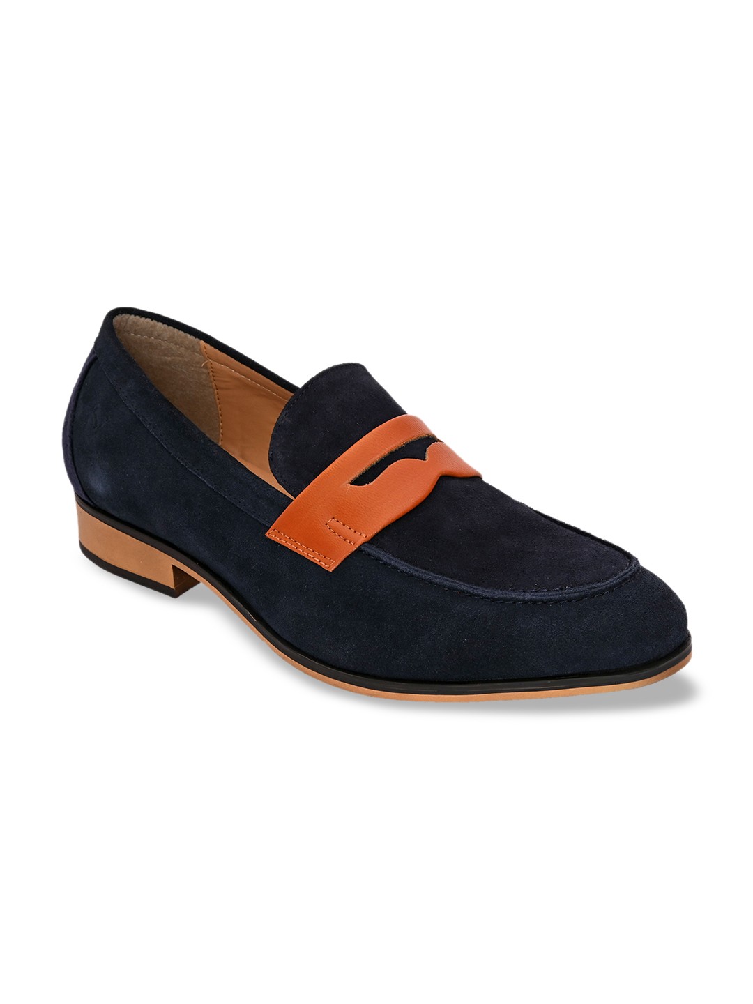 

San Frissco Men Navy Blue Leather Loafers