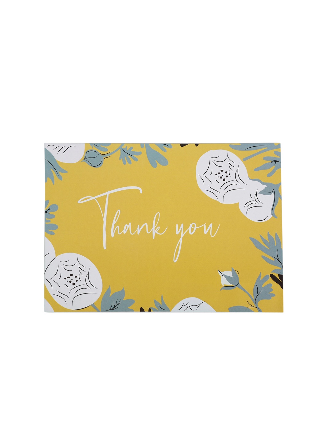 

FOREVER 21 Women Blue & Yellow Thank You Printed Greeting Card