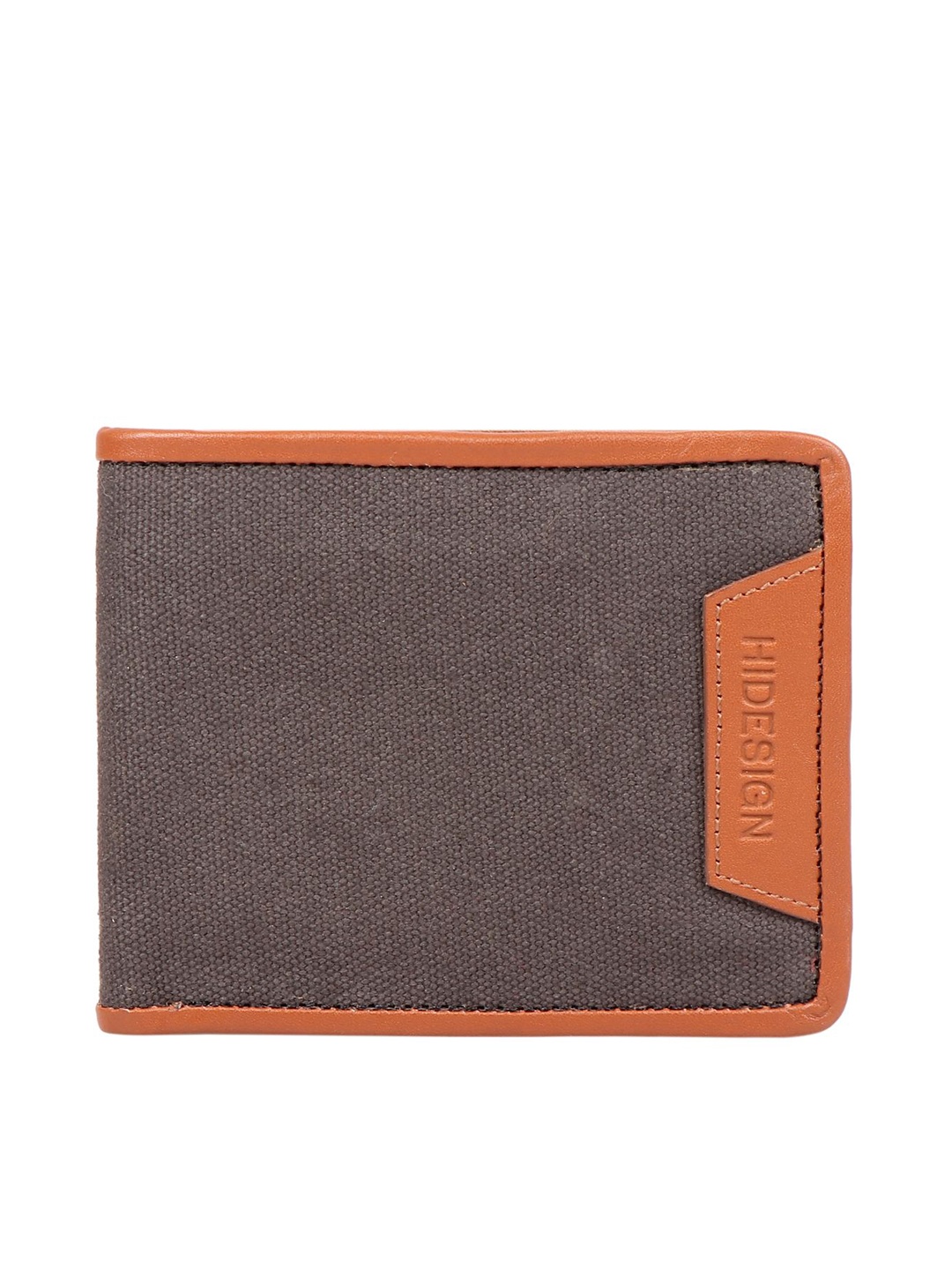 

Hidesign Men Black & Brown Textured Leather Two Fold Wallet